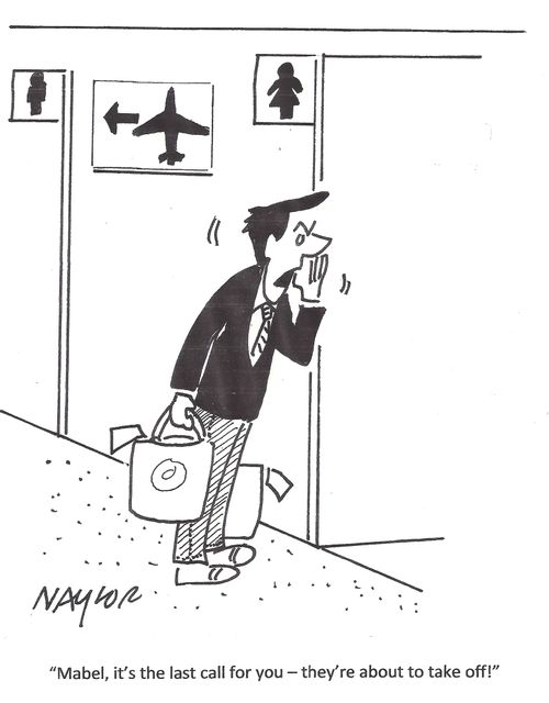 'Mabel, it's the last call for you - they're about to take off!'