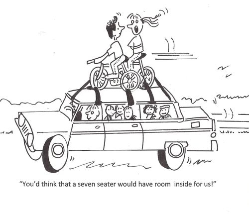 'You'd think that seven seater would have room inside for us!'