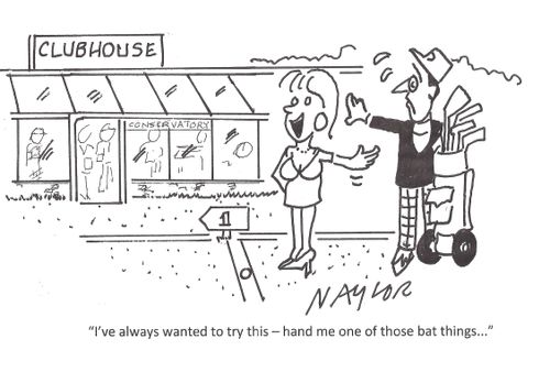 'I've always wanted to try this - hand me one of those bat things...'