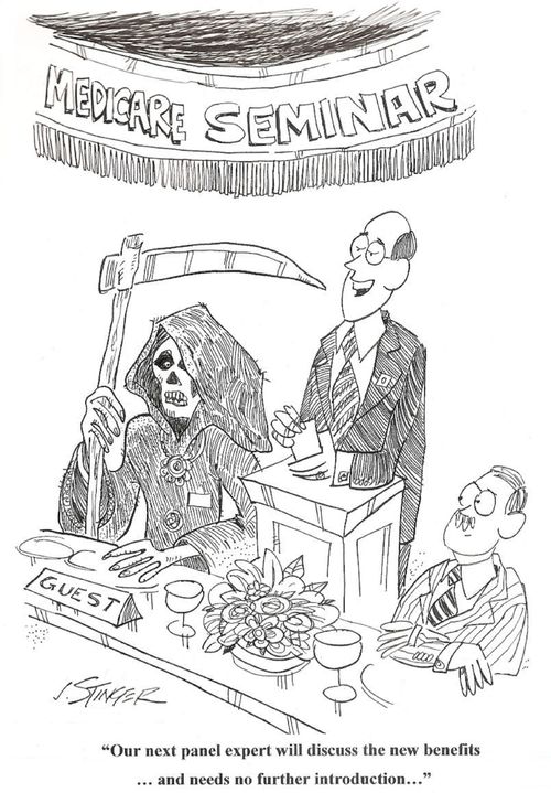 'Our next panel expert will discuss the new benefits...and needs no further introduction...'