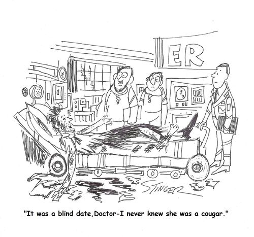 'It was a blind date,Doctor - I never knew she was a cougar.'