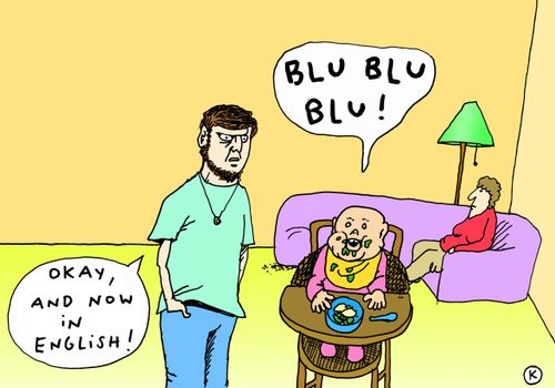 'Okay, and now in English!'