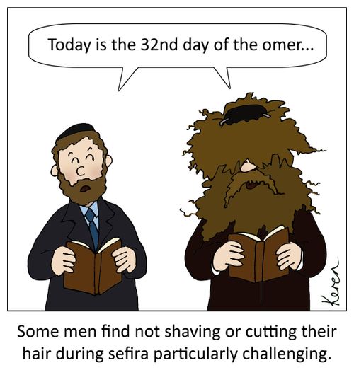 Some men find not shaving or cutting their hair during sefira particularly challenging.