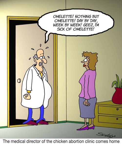 'Omelette! Nothing but omelette! Day by day, week by week! Geez, I'm sick of omelette!'