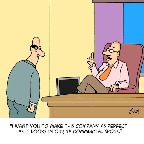 'I want you to make this company as perfect as it looks in our TV commercial spots.'