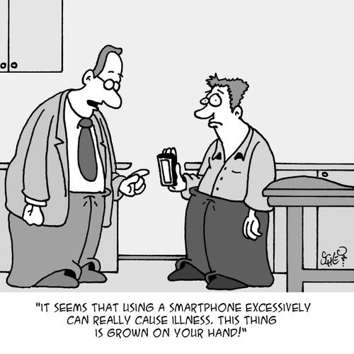 'It seems that using a smartphone excessively can really cause illness. This thing is grown on your hand!'