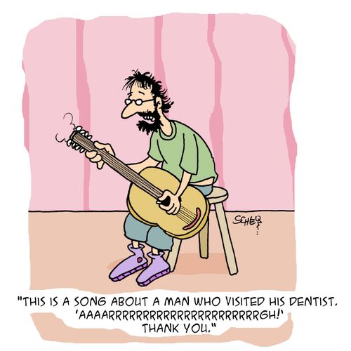 'This is a song about a man who visited his dentist. 'AAAAAAAAAAAAAAARRRRRGH!' Thank you.'