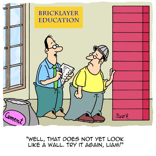 'Well, that does not yet look like a wall. Try it again, Liam!'