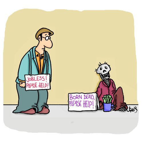 Sign reads: 'Born dead. Please help!'