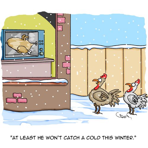 'At least he won't catch a cold this winter.'