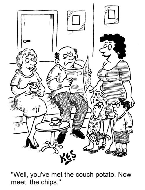 'Well, you've met the couch potato. Now meet, the chips.'