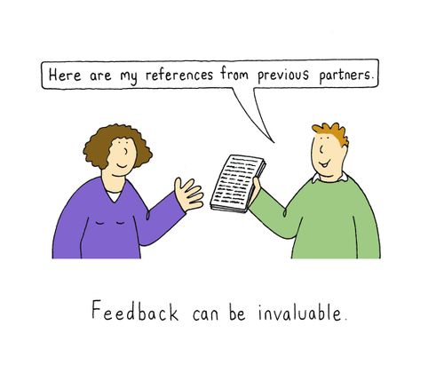 'Here are my references from previous partners.'