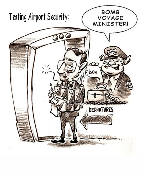 'Bomb voyage Minister!'