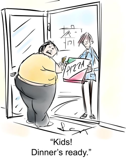'Kids! Dinner's ready.'
