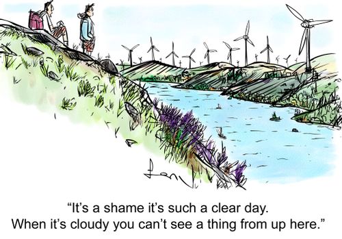 'It's a shame it's such a clear day. When it's cloudy you can't see a thing from up here.'