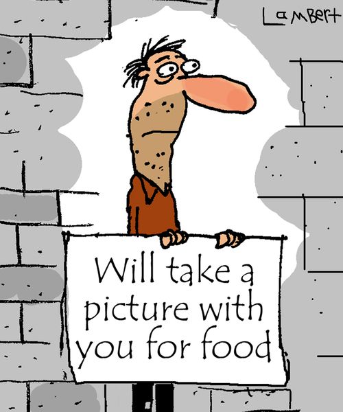 'Will take a picture with you for food.'
