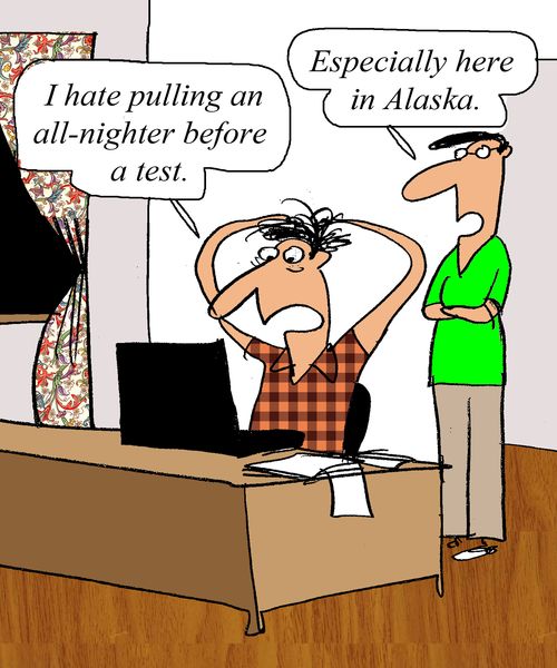 'I hate pulling an all-nighter before a test.'