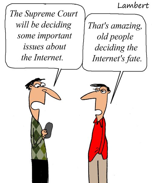 'That's amazing, old people deciding the fate of the Internet.'