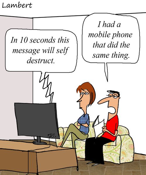'In 10 seconds this message will self destruct.' 