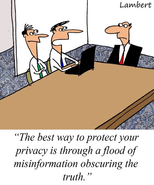 'The best way to protect your privacy is through a flood of misinformation obscuring the truth.'