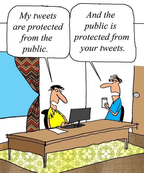 'And the public is protected from your tweets.'