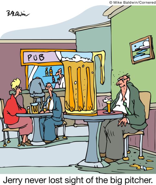 Jerry never lost sight of the big pitcher.