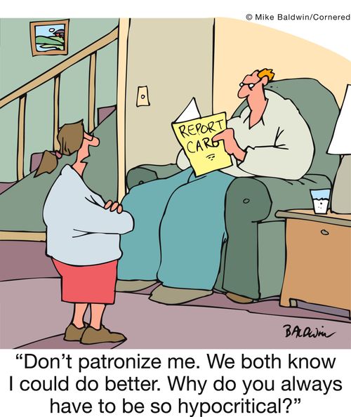 'Don't patronize me. We both know I could do better. Why do you always have to be so hypocritical?'
