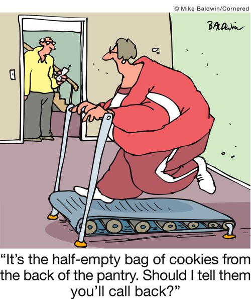 'It's the half-empty bag of cookies from the back of the pantry. Should I tell them you'll call back?'