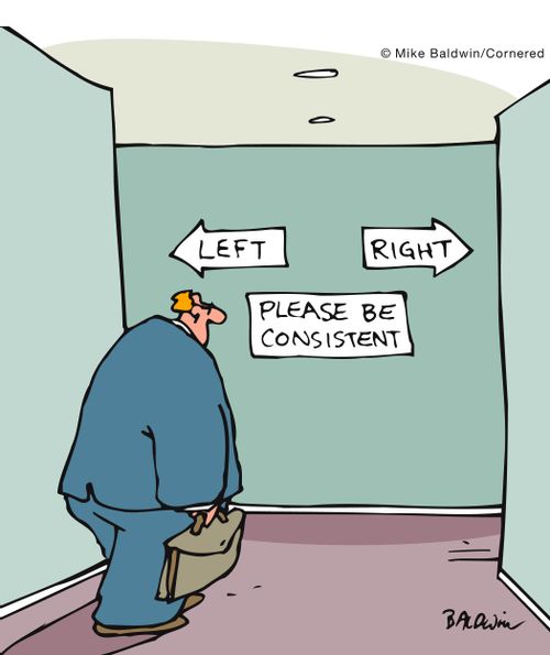 Left and Right: Please be consistent.