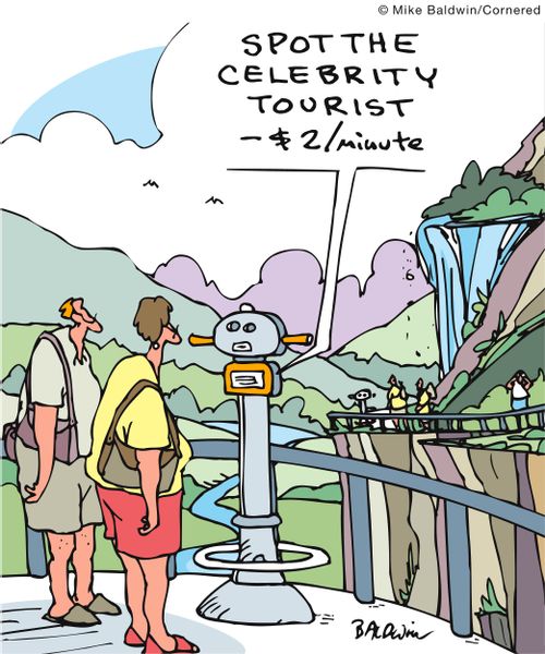 Spot the celebrity tourist - $2 minute.