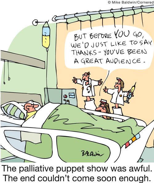 The palliative puppet show was awful. The end couldn't come soon enough.
