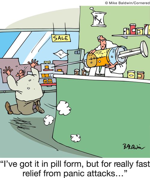 'I've got it in pill form, but for really fast relief from panic attacks...'
