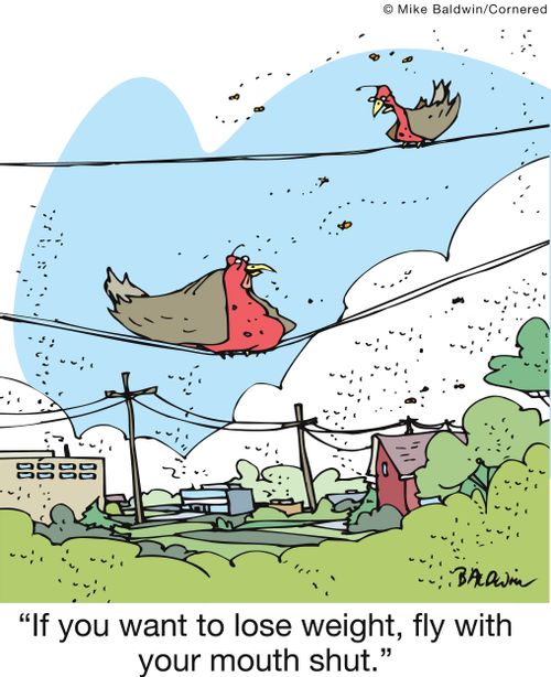 'If you want to lose weight, fly with your mouth shut.'