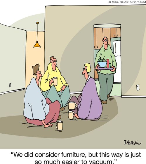 'We did consider furniture, but this way is just so much easier to vacuum.' 