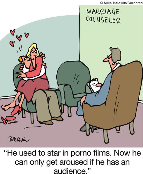 I'He used to star in porno films. Now he can only get aroused if he has an audience.'