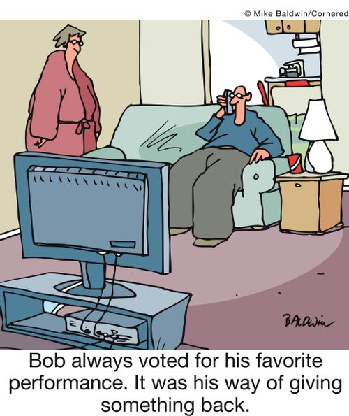 Bob always voted for his favorite performance. It was his way of giving something back. 