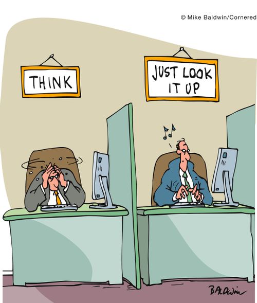 Motivational Posters: Think. Just look it up. 