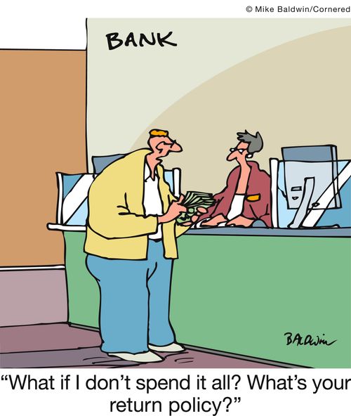 'What if I don't spend it all? What's your return policy?'