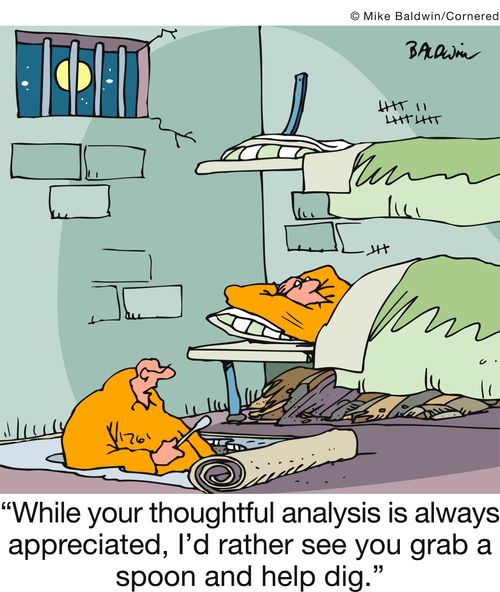 'While your thoughtful analysis is always appreciated, I'd rather see you grab a spoon and help dig.'