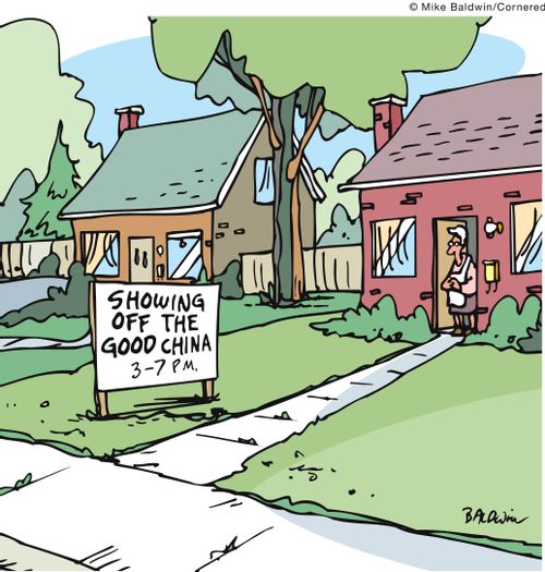 Showing off the good china 3-7 pm.