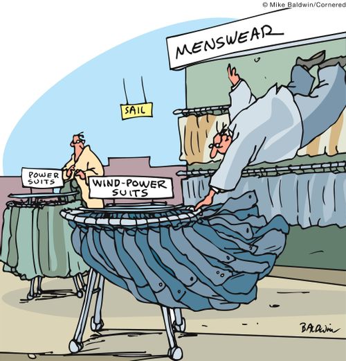 Power suits: Wind-power suits.