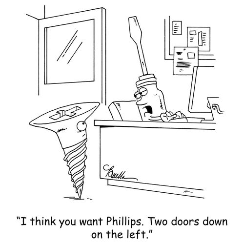 'I think you want Phillips. Two doors down on the left.'