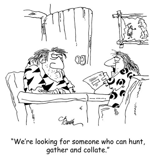 'We're looking for someone who can hunt, gather and collate.'