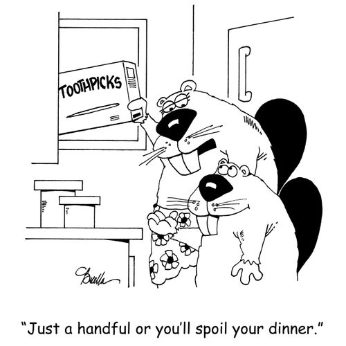 'Just a handful or you'll spoil your dinner.'