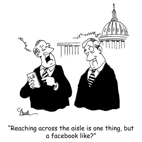 'Reaching across the aisle is one thing, but a facebook like?'