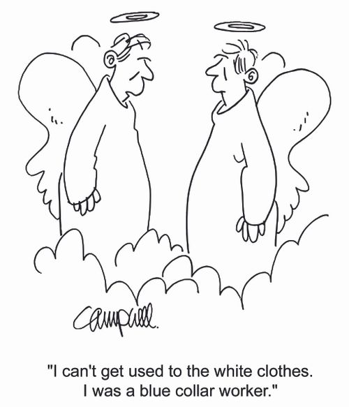 'I can't get used to the white clothes. I was a blue collar worker.'  