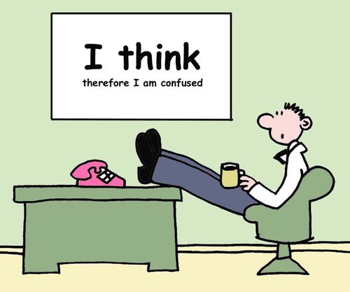 'I THINK therefore I am confused.'