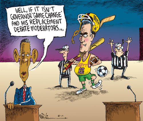 'Governor game change and his replacement debate moderators...'