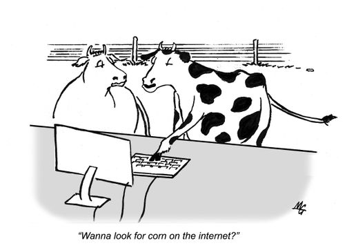 'Wanna look for corn on the internet?'