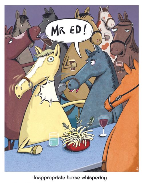 Inappropriate horse whispering.